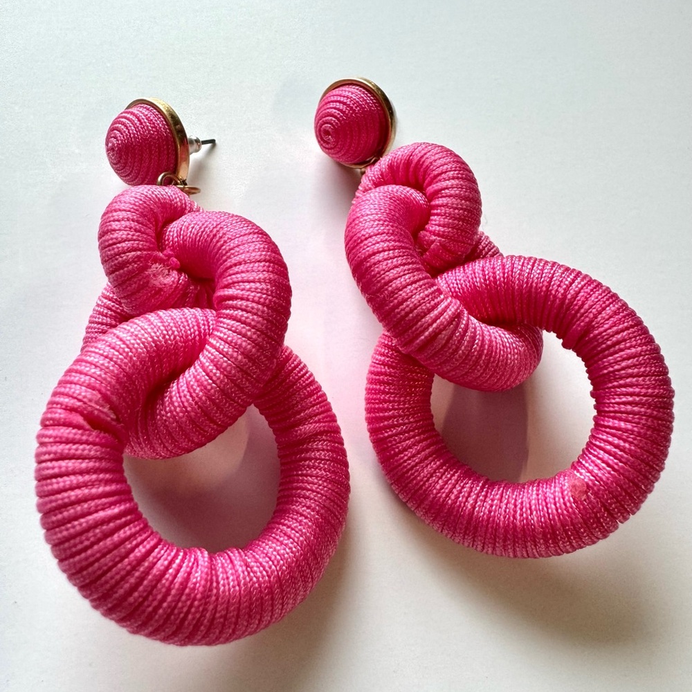 Pink Chain Hoops